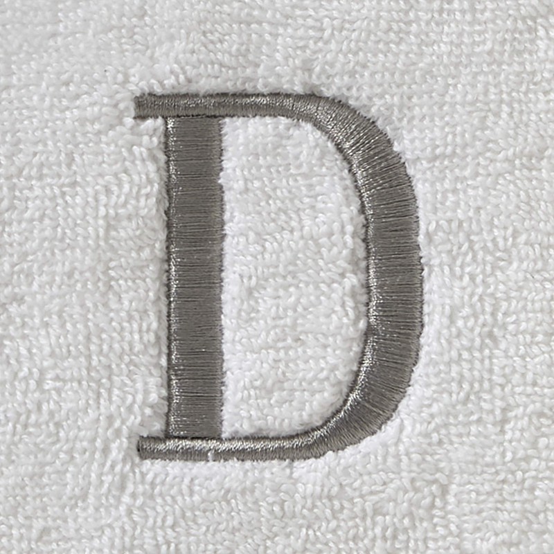SKL Home Casual Monogram Hand Towel Set, D, 16x26, White