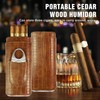 Cigar Case, Leather Cigar Case for 3 Cigars, Portable Humidor