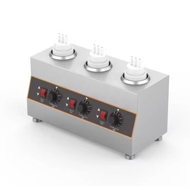 Triple Cheese and Chili Warmer with Bottle,3x650ml Capacity (Triple Bottle Electric Sauce Warmer)