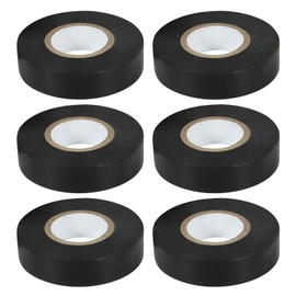 6Rolls Black Electrical Tape PVC Electrical Tape lnsulation Tape SelfAdhesive Electric Tape Strong Electrical Gaffer Tape Repair Broken Wires Tape for Repairing,Protecting Electrical Wires(19mm*20m)