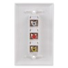3 RCA Wall Plate, Conwork Composite Audio Video RCA Pure