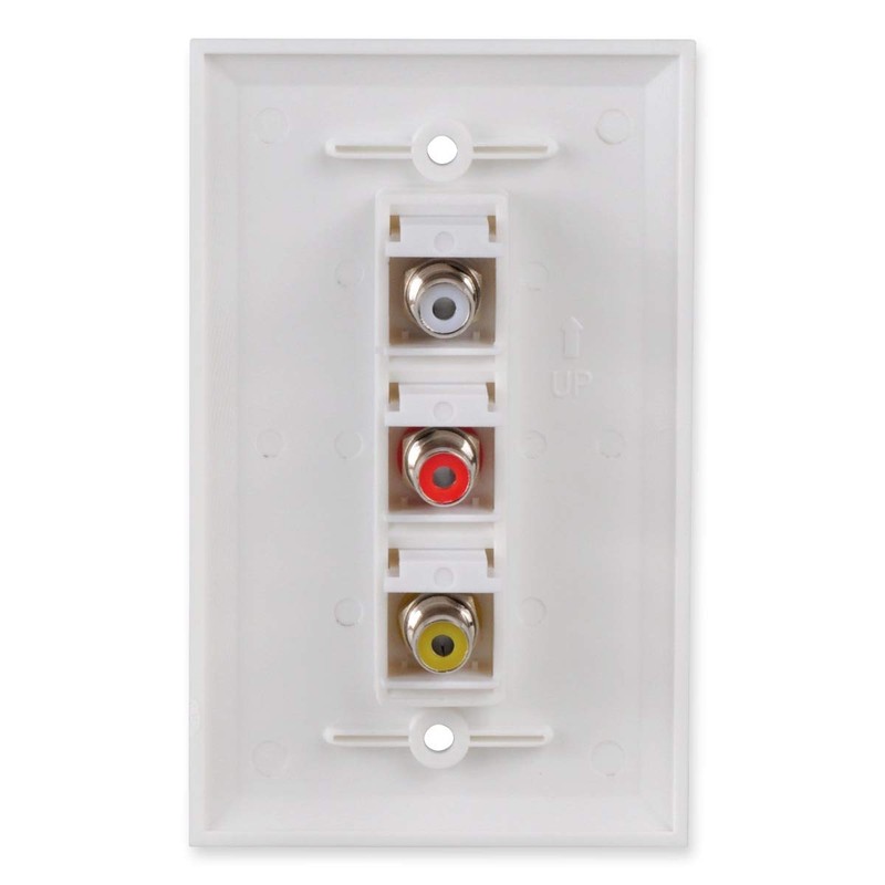 3 RCA Wall Plate, Conwork Composite Audio Video RCA Pure