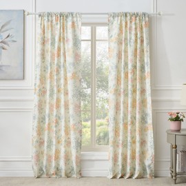 Greenland Home Chloe Modern Floral Curtain Panel Pair, 42 W x 84 L Inches Each, Set of 2
