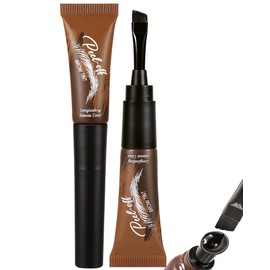 Tattoo Eyebrow Gel Easy Peel Off,2 Pcs Chocolate Waterproof Transfer-proof Brow Tinted Stain, Professional Eye Brow Tinting Cream Last Up to 3 Days,Eyebrow Dye Makeup Gifts Set with Brush for Women#04