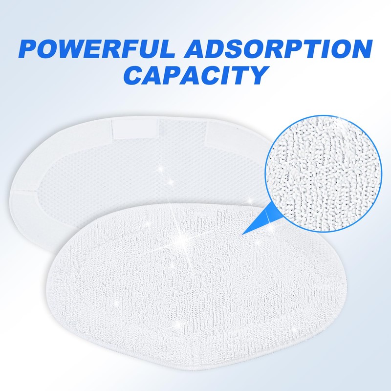 KEEPOW Washable Microfiber Cleaning Pads for Polti Vaporetto Steam Mops,