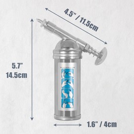CyclingDeal - Mini inyector de pistola de grasa de calidad con boquilla de aguja, 80 c.c. Dispensador compacto con mango de pistola pequeño de 3 onzas, inyector de operación con una sola mano con boquilla de aguja