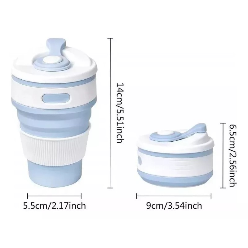 CL Vaso Taza Plegable Termo Silicon Retráctil Reutilizable Port