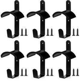 Hicarer Horse Bridle Rack Black Bridle Holder with Hook and Screws Wall Mount Bridle Hooks Metal Bridle Bracket for Horse Barn Tack Room Stall Storage Horse Race Derby Day Supplies (6)