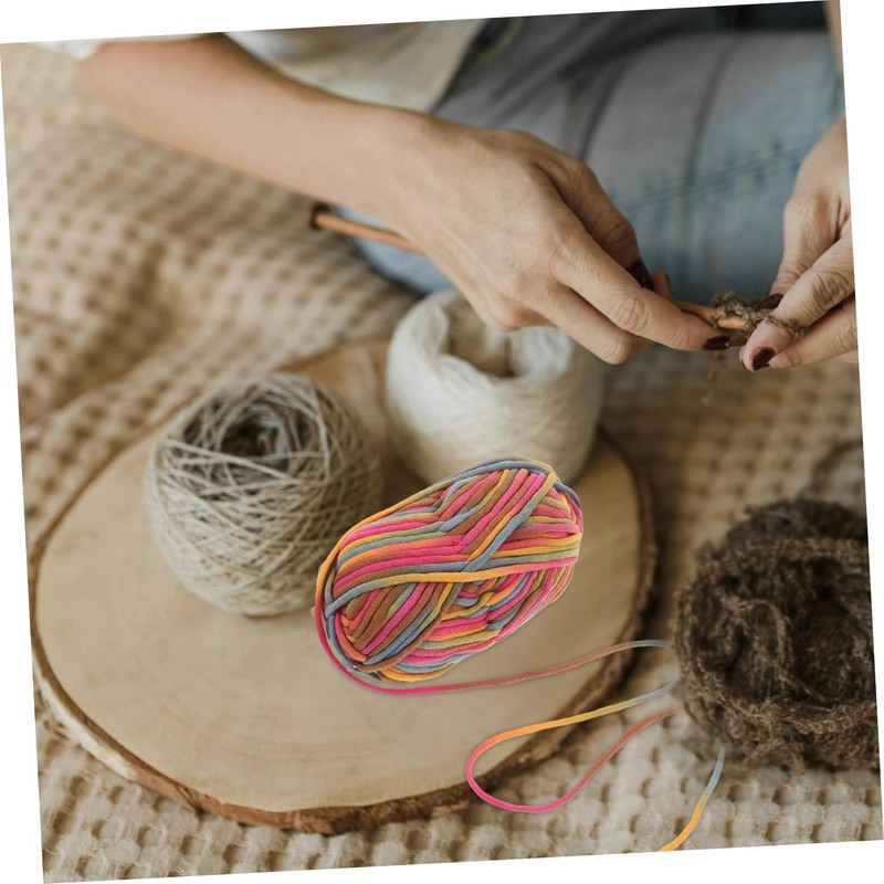 STOBOK Rainbow Yarn Crochet Accessories for Beginners Thick Chenille Yarn