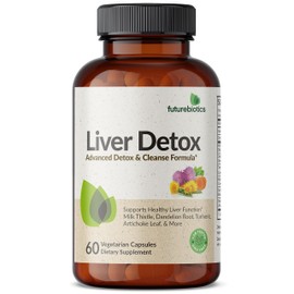 Futurebiotics Futurebiotics Liver Detox Advanced Detox & Cleanse Formula Supports Healthy Liver Function with Milk Thistle, Dandelion Root, Turmeric Artichoke Leaf, & More, Non-GMO, 60 Vegetarian Capsules