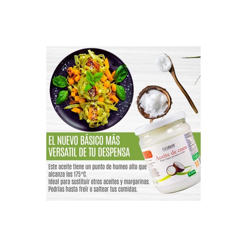 Cusibani | Aceite de coco Extra Virgen, Prensado y Extraído