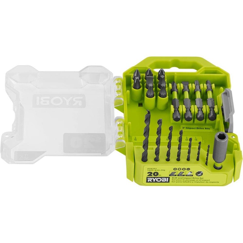 RYOBI 20 PC. Drill and Impact Drive Set