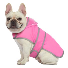 HDE Dog Raincoat with Clear Hood Poncho Rain Jacket for Small Medium Large Dogs Pink - S