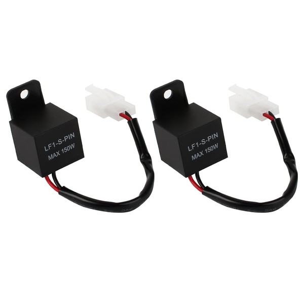 Boisbresil 2pcs 2Pin Flasher Relay 12V Auto Motorcycle Indicators LED