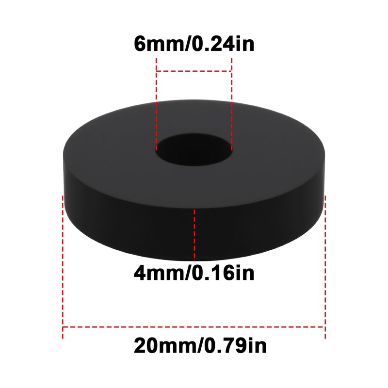 Briny River 20Pcs Rubber Washers 20x6x4mm Suitable for Kart Floor