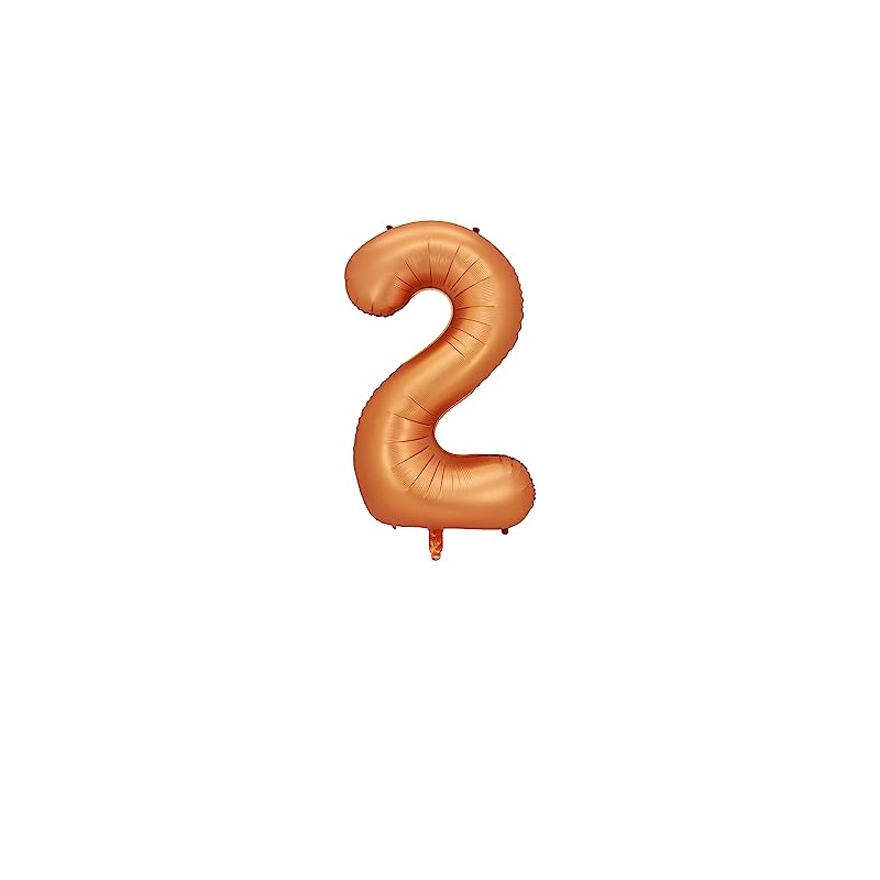 FINGCRO Orange Foil Balloons Number 2, 40 inch