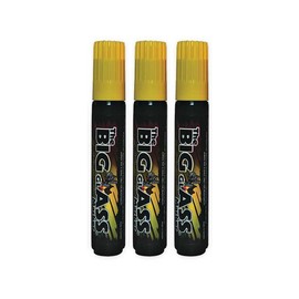 Big Glass Windshield Markers - Water Based Marker with 15mm Tip - Quick-Drying and Rain-Resistant Marker (Yellow, 3 Count (Pack of 1))