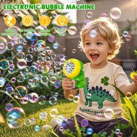 PANACARE Dinosaur Bubble Machine, Automatic Bubble Toy for Kids 10000+ Bubbles/Minute with Bubble Liquid/20 Bubble Holes, Suitable for Wedding/Birthday/Party, Gift for Boys and Girls