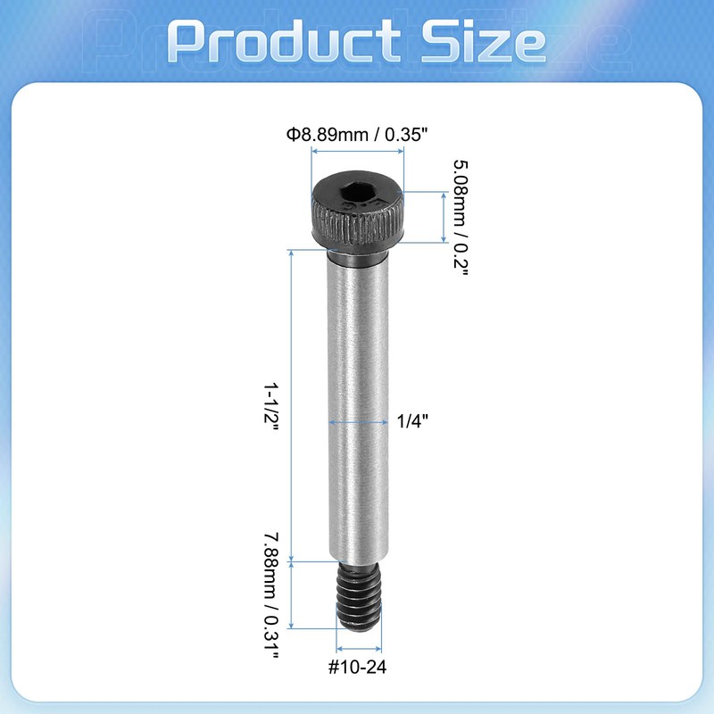 sourcing map Alloy Steel Hexagon Socket Head Shoulder Screws Bolts,