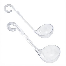 Chef Craft Plastic Dressing and Sauces Ladles, 1 Ounce 5.5 Inch and 2 Ounce 6 Inch 2 Piece Set, Clear