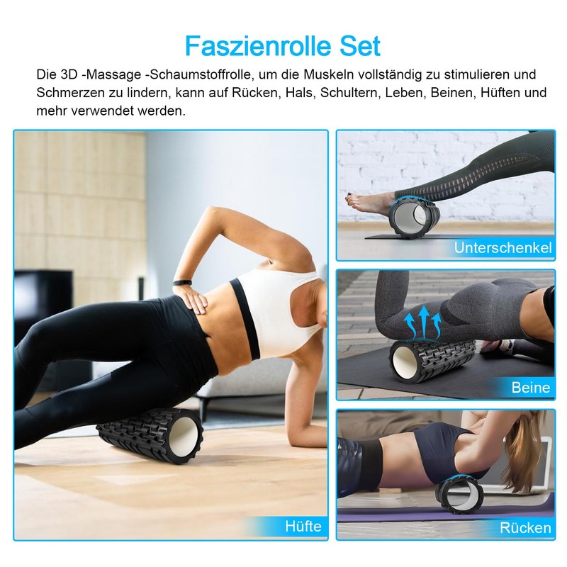 Fascia Roller, Vylaier Foam Roller 33 x 14 cm, Standard