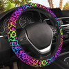 Rainbow Leopard Steering Wheel Cover,Cheetah Spots Elastic Non-Slip Steering Wheel