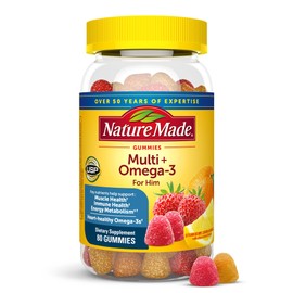 Nature Made Nature Made Multivitamin for Him with Omega-3, Mens Multivitamins for Daily Nutritional Support, Multivitamin for Men, 80 Gummy Vitamins and Minerals, 40 Day Supply