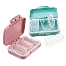 PACKOVE 2pcs Leakproof Vitamin Storage Case Compartments Portable Pill Organizer for Travel Lightweight Medication Holder for Vitamins and Tablets