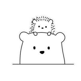 MAKTEM Peeking Animal Car Decals, Transparent Cute Vinyl Decals for Car Truck Rear Gas Cover Window Bumper, Peeking Bear and Hedgehog, 5x5inch