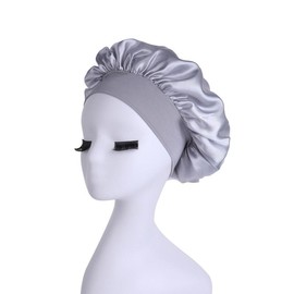 Solid Color Elastic Sleeping Bonnet, Soft Silk Satin Sleeping Bonnet Suitable for Curly and Braided Hair, Heatless Styling Tools for Women & Men
