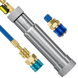 HTOMT AC Oil Injector Kit, A/C Dye Oil Injector with R1234YF Low Side Quick Coupler and QC12 Quick Coupler, for R1234YF R134A R22 R12 Refrigerant System