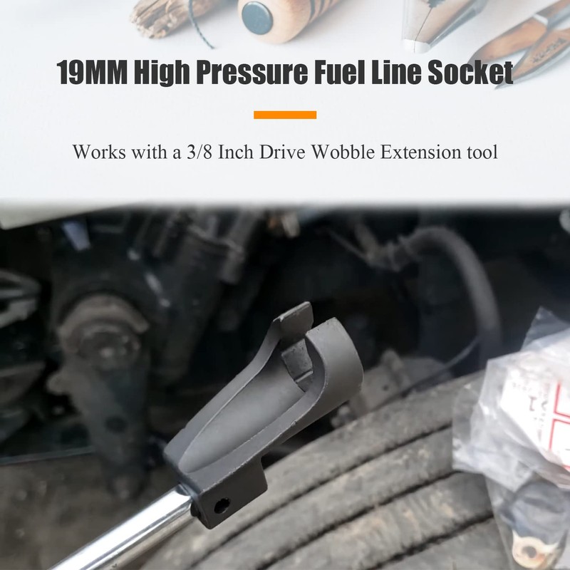 Mekar 19MM High Pressure Fuel Line Socket Compatible for Detroit