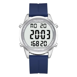 Hearkent Pedometer Watch, Step Counter, Easy to Operate for Elderly (Blue)