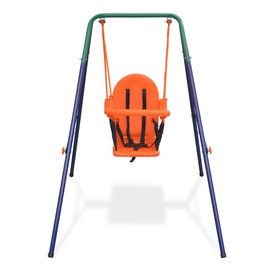 TREATLIFE HOME Safe Outdoor Fun with Toddler Swing Set, Ergonomically Designed Seat and Safety Harness, for Ages 6-36 Months, Orange