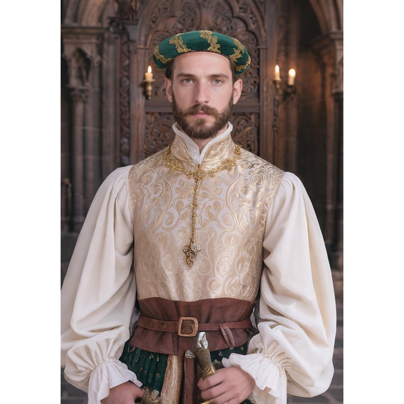 PROCOS Renaissance Padded Roll Chaplets Coif Cap Velvet Medieval Headwear