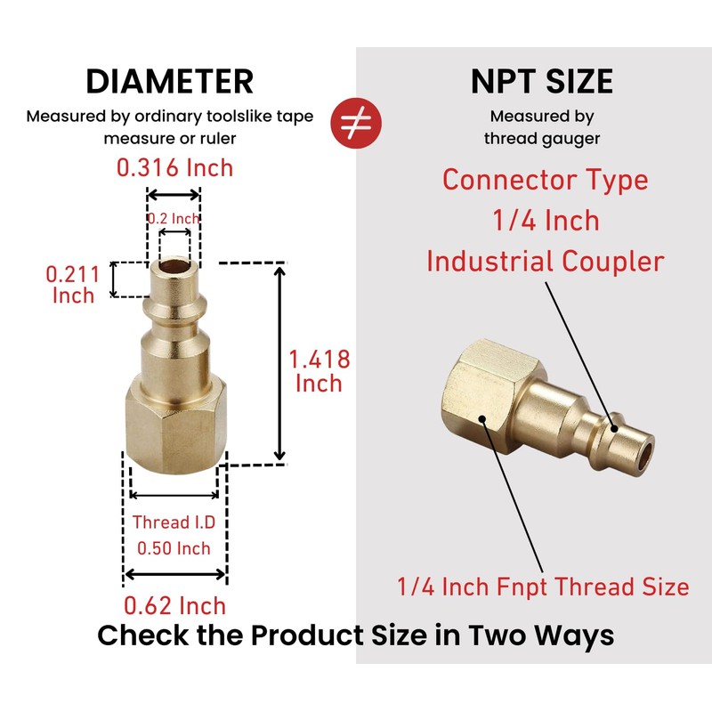 T TANYA HARDWARE Air Hose Fittings And Air Coupler Plug,