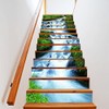 6pcs Waterproof Waterfall Pattern Stair Stickers 3D Self Adhesive Wall