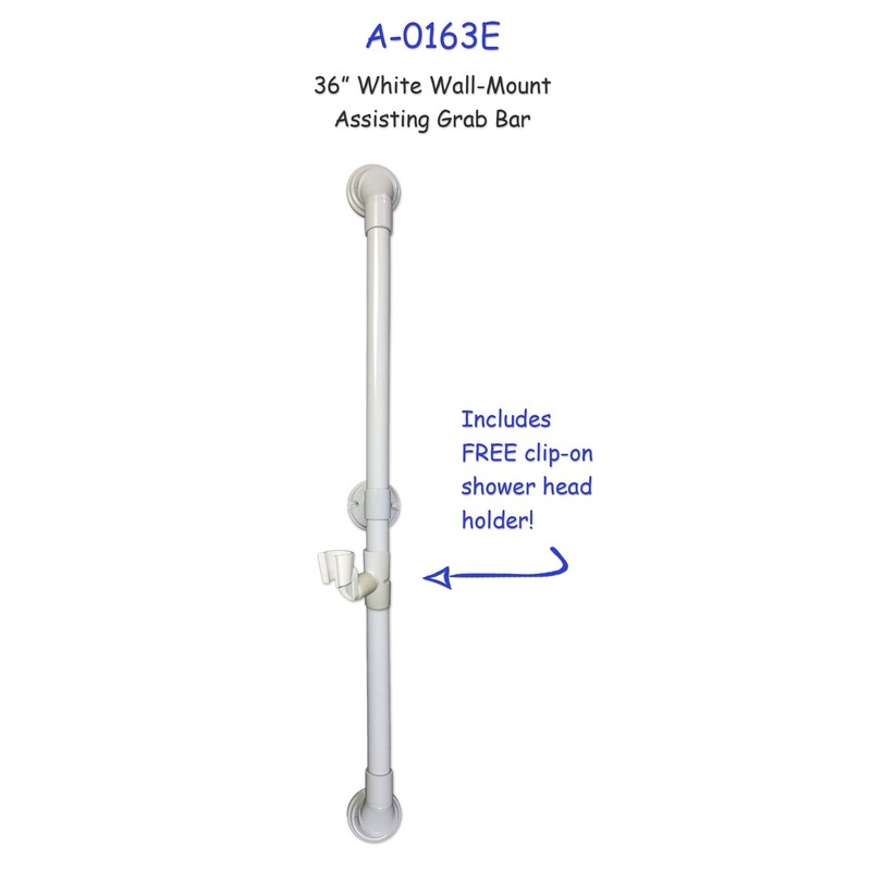 MedGear A-0163E 36 in Wall-Mount Assisting Grab Bar, White &