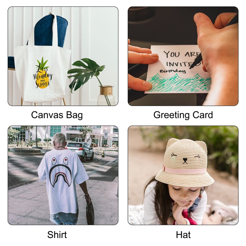 HARFINGTON Fabric Markers Permanent Dye Paint Textile Marker Pens Fine