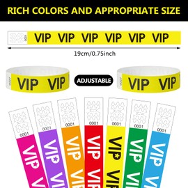 500 Pcs VIP Paper Wristbands for Events Waterproof Wrist Bands Lightweight Festival Identification Bracelets Neon Adhesive Event Arm Bands for Party（Blue）