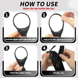 INSPUTOL Ties For Men, Adjustable Slim Ties With Zip Black Tie Pre-Tied Ties For Men Boys(1pc Black-5 * 48CM)