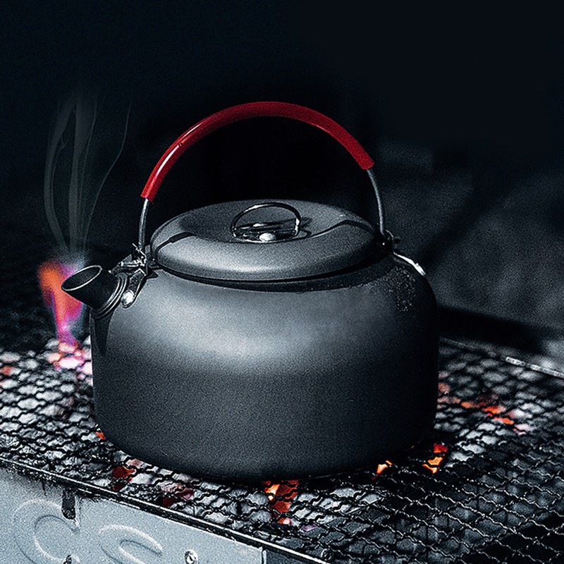 0.8L/1.4L Outdoor Lightweight Aluminum Teapot Kettle Coffee Pot for Camping