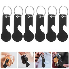 DIYEAH 6 Piece Shopping Trolley Chip Keyring with Bottle Opener Practical Trolley Token Remover Made of Stainless Steel Lightweight and Portable for Supermarket Use