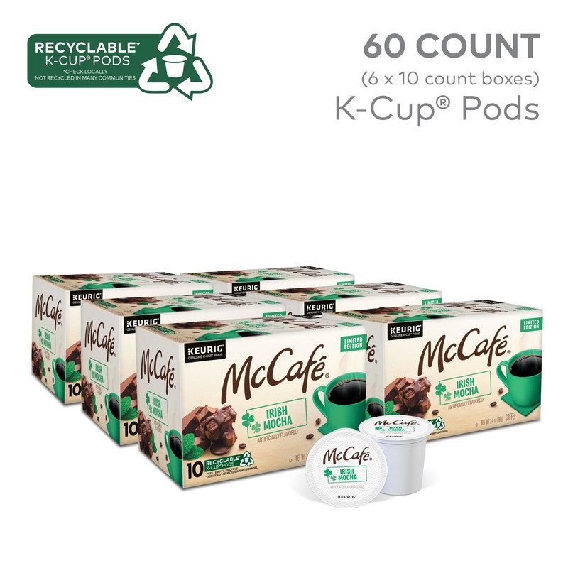 McCafe Irish Mocha Coffee, Single-Serve Keurig K-Cup Pods, 60 Count