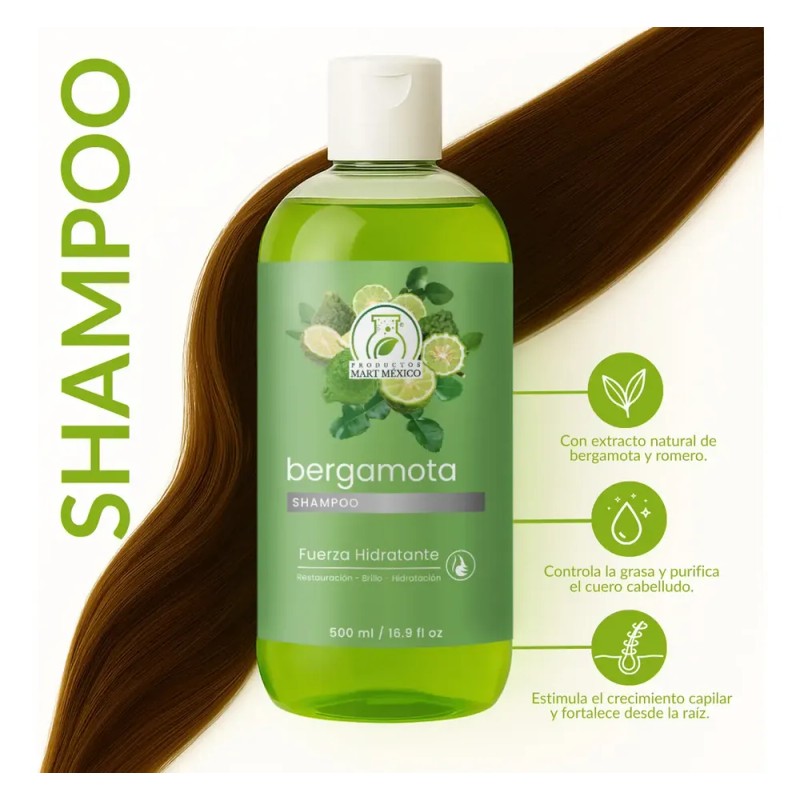 Shampoo Capilar De Extracto De Bergamota 500ml