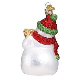 Old World Christmas Glass Blown Ornament - Snowman with Broom 4¼"