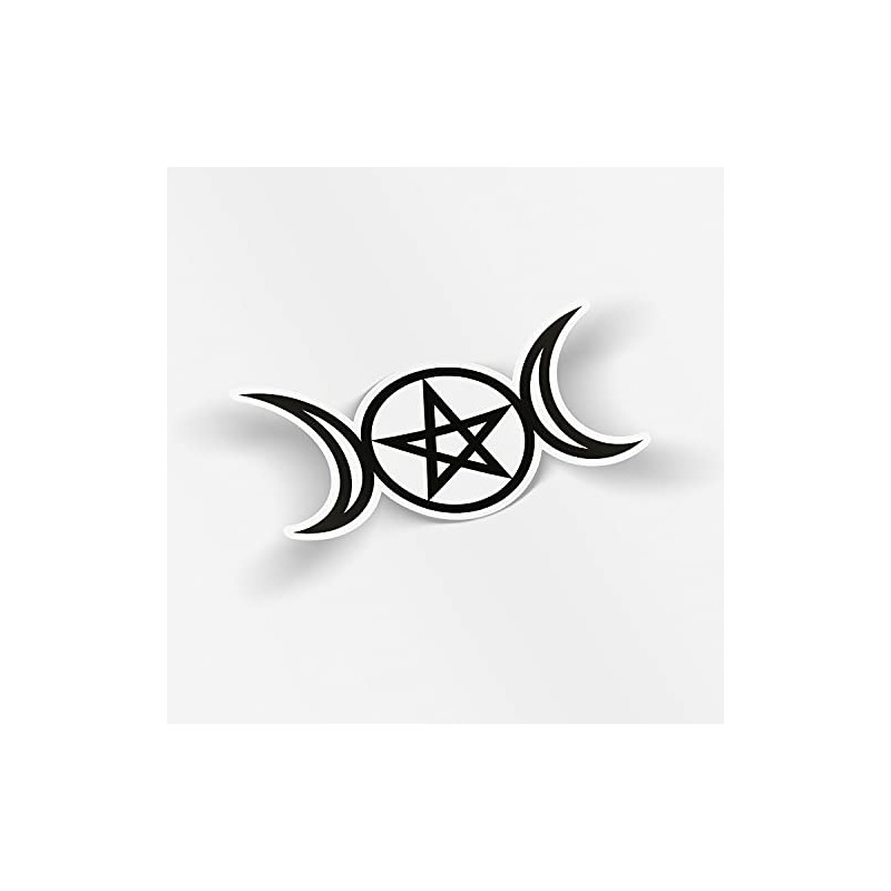 Triple Moon Goddess Pentacle Wicca Symbol Vinyl Sticker Art Decal