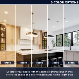 LUXRITE PAR20 LED Flood Light Bulb, 50W Equivalent, 5 Color Selectable 2700K-5000K, 550 Lumens, 7W, Dimmable LED Spotlight Bulb, Damp Rated, ETL Listed, E26 Base - Indoor Outdoor (6 Pack)