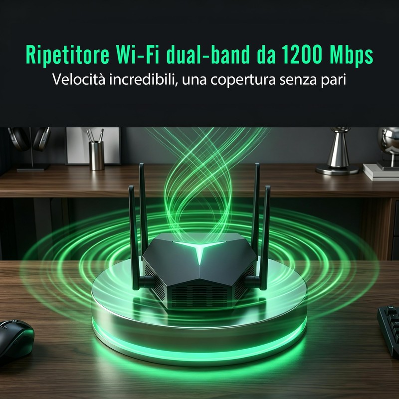 Durable WiFi Range Extender, 1115㎡ Coverage & 100+ Devices Simultaneous