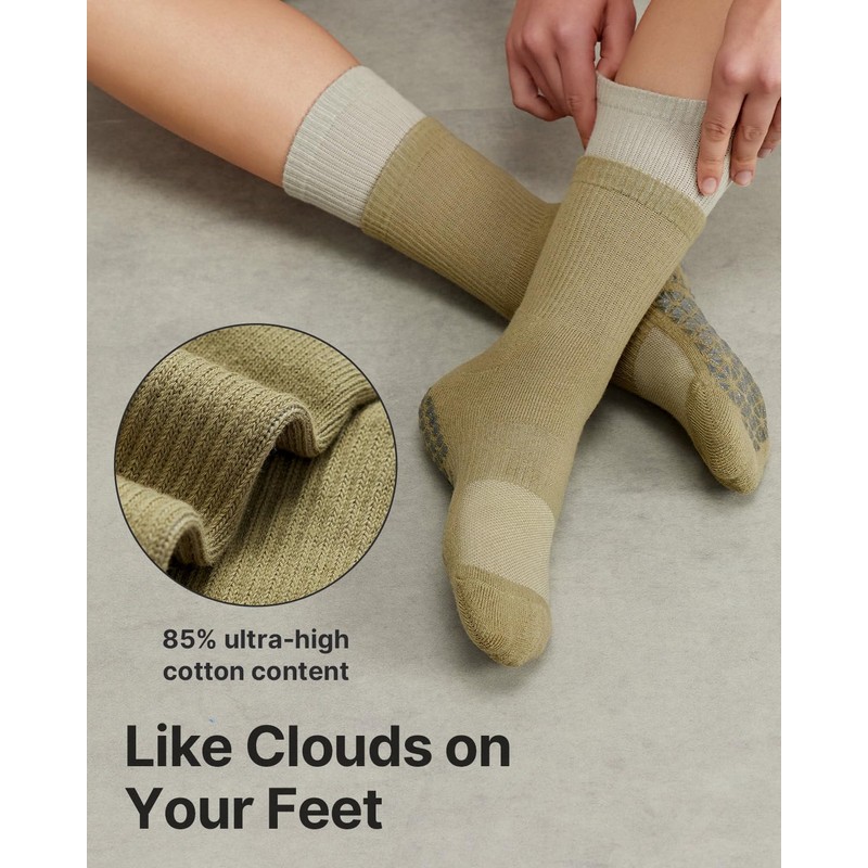 YOTTOY Pilates Grip Socks for Women - Non-Slip Yoga Grip
